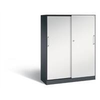 C+P Schiebetürenschrank Asisto H1635xB1200xT435mm Korpus Schwarzgrau Fronten Lichtgrau Anzahl Fächer: 3