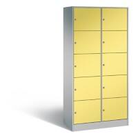 C+P Schließfachschrank 8070, H1950xB900xT480mm Korpus Weißaluminium Fronten Schwefelgelb
