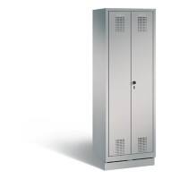 C+P Putzmittel-Spind Evolo, H1800xB610xT500mm Korpus Weißaluminium Fronten Weißaluminium