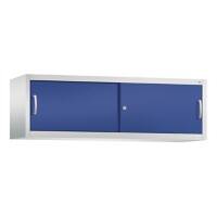 C+P Aufsatzschrank H500xB1600xT400mm Korpus Lichtgrau Fronten Lapisblau Anzahl Fächer: 1