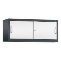C+P Aufsatzschrank H500xB1200xT400mm Korpus Schwarzgrau Fronten Verkehrsweiß Anzahl Fächer: 1