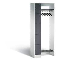C+P Offene Garderobe Serie 8070, H1950xB740xT480mm Korpus Lichtgrau Fronten Schwarzgrau