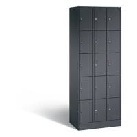 C+P Schließfachschrank Serie 8070, H1950xB680xT480mm Korpus Schwarzgrau Fronten Schwarzgrau