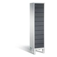 C+P Laptopschrank Evolo H1850xB420xT500mm Korpus Lichtgrau Fronten Schwarzgrau
