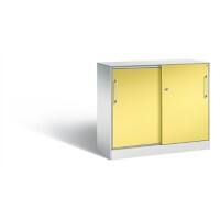 C+P Sideboard mit Schiebetüren Asisto H915xB1000xT435mm Korpus Lichtgrau Fronten Schwefelgelb Anzahl Fächer: 1