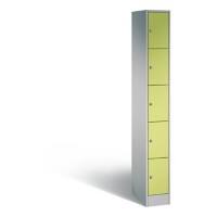 C+P Schließfachschrank Serie 8070, H1950xB240xT480mm Korpus Weißaluminium Fronten Viridingrün