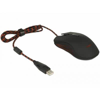 DeLOCK Optische USB Kabelgebundene Maus Beidhändig 1.5 m Kabel Schwarz