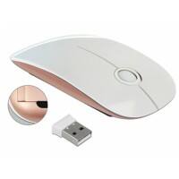 DeLOCK Kabellose Optische USB Maus Beidhändig Glänzendes Weiß, Pink Metallic