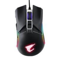 GIGABYTE Aorus M5 Optische USB Kabelgebundene Maus 1.8 m Kabel für Rechtshänder Mattschwarz