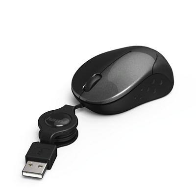 Hama Pesaro Optische USB Mini Kabelgebundene Maus Beidhändig 0.7 m Kabel Anthrazit
