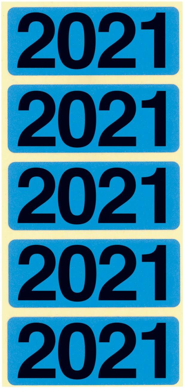 Bene Jahr 2021 Jahreszahlen Blau 48 x 19 mm 100 Stück