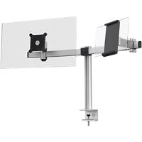 Durable Doppel-Monitorarm für 1 Bildschirm und 1 Tablett mit Tischklemme 508723 Silber Aluminium 445 x 780 x 190 mm