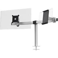 Durable Doppel-Monitorarm für 1 Bildschirm und 1 Tablett mit Tischdurchführung 508823 Silber Aluminium 445 x 780 x 190 mm