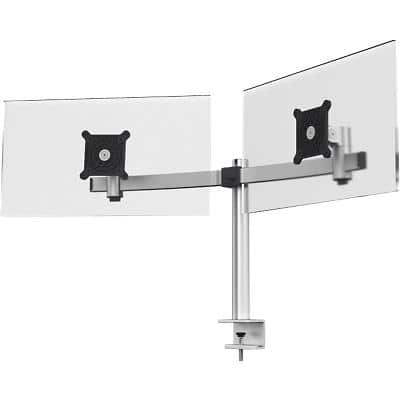 Durable Doppel-Monitorarm für 2 Bildschirme mit Tischklemme 508523 Silber Aluminium 445 x 780 x 190 mm
