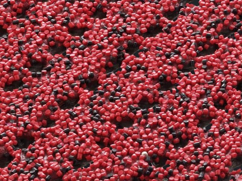 etm Sicherheitsmatte PES, Glasgarn, PVC Rot 1200 x 2000 mm