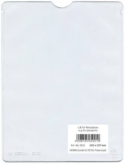 HERMA Ausweishüllen Transparent PP (Polypropylen) 10 x 6,5 cm 25 Stück