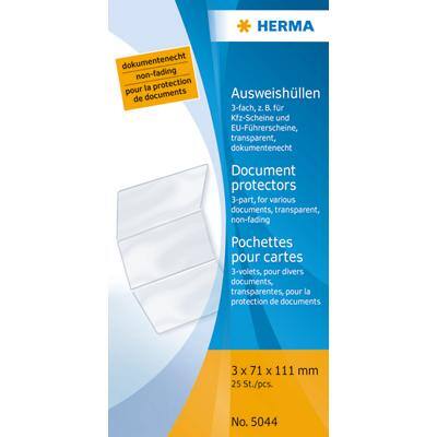 HERMA Ausweishüllen 5044 Transparent Polypropylen (PP) 11,7 x 1,3 cm 25 Stück