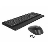 DeLOCK Tastatur-Maus-Set 12674 Kabellos Schwarz QWERTZ (DE)