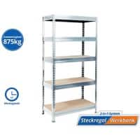 MAMMUT Schwerlastregal Verzinkt 5 Fächer 2.200 x 1.200 x 450 mm