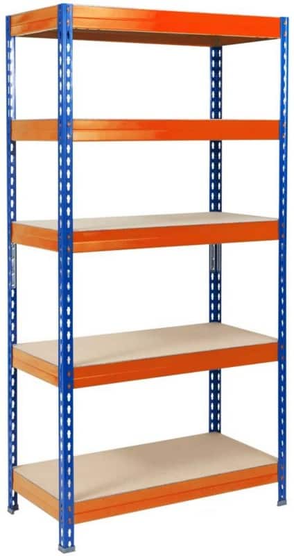 Office Marshal Metallregal Grizzly Blau, Orange 5 Fächer 1.800 x 900 x 600 mm