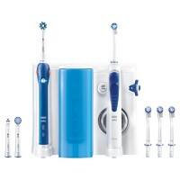 Braun Elektrische Zahnbürste + Munddusche Oral-B Center OxyJet + PRO 2 Weiß, Blau