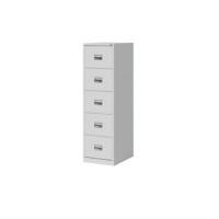 Bisley Hängeregistraturschrank ECO, einbahnig, DIN A4, 5 HR-Schubladen, Farbe lichtgrau, H 1596 x B 467 x T 620