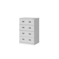 Bisley Hängeregistraturschrank ECO, doppelbahnig, DIN A4, 4 HR-Schubladen, Farbe lichtgrau; H 1296 x B 842 x T 620 mm
