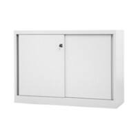 Bisley Schiebetürenschrank ECO, 1 Fachboden, 2 OH, Farbe lichtgrau, H 839 x B 1200 x T 430 mm