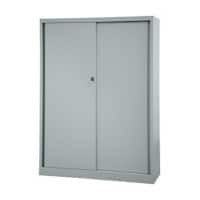 Bisley Schiebetürenschrank ECO, 3 Fachböden, 4 OH, Farbe silber, H 1637 x B 1200 x T 430 mm