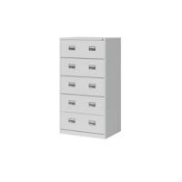 Bisley Hängeregistraturschrank ECO, doppelbahnig, DIN A4, 5 HR-Schubladen, Farbe lichtgrau, H 1596 x B 842 x T 620