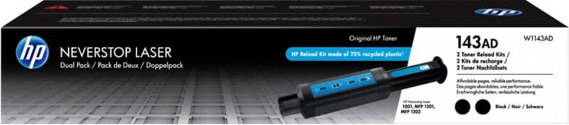HP 143AD Original Tonerkartusche W1143AD Schwarz Duopack 2 Stück