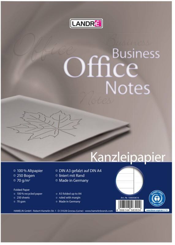 LANDRÉ Office DIN A3 Papier Weiß Recycled 70 g/m² 250 Blatt