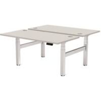 Fellowes Cambio Elektrisch Höhenverstellbar Sitz-Stehschreibtisch Rechteckig Grau T-Fuß 1.699 (B) x 1.470 (T) x 1.305 (H) mm MFC (Melaminbeschichtete Spanplatte), PVC (Polyvinylchlorid), Stahl