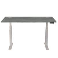 Rechteckiger Sitz-Stehschreibtisch Newport Eiche Stahl, MFC, PVC CAMBIO 1400 x 800 x 645-1305 mm