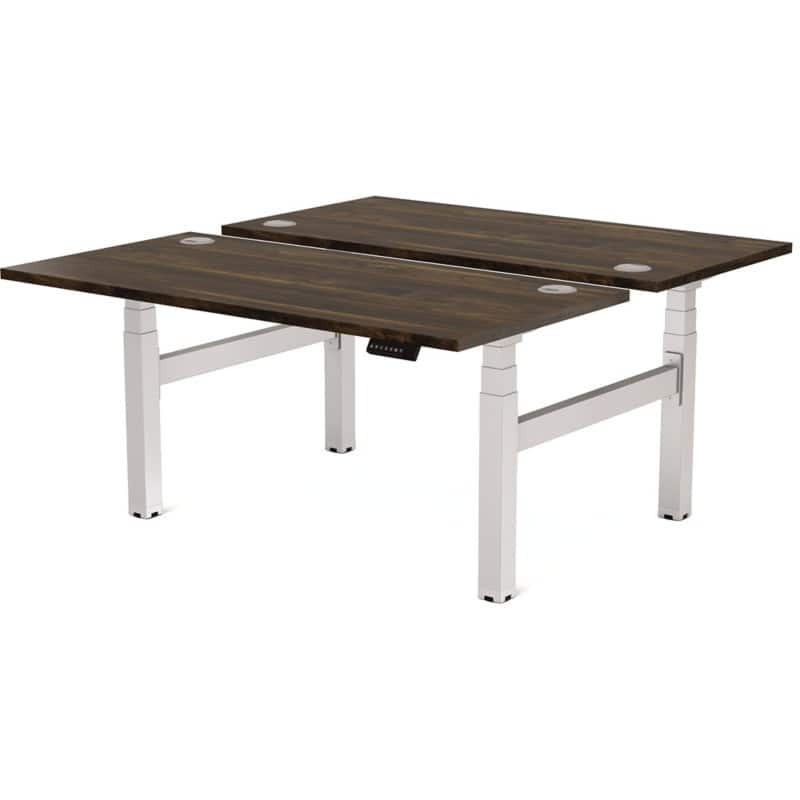 Fellowes Cambio Elektrisch Höhenverstellbar Sitz-Stehschreibtisch Rechteckig Walnuss T-Fuß 1.699 (B) x 1.470 (T) x 1.305 (H) mm MFC (Melaminbeschichtete Spanplatte), PVC (Polyvinylchlorid), Stahl