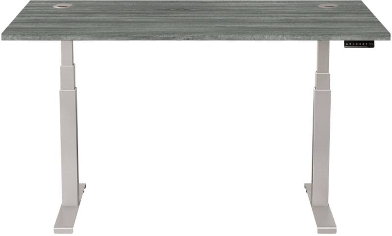 Fellowes Cambio Elektrisch Höhenverstellbar Sitz-Stehschreibtisch Rechteckig T-Fuß 1.699 (B) x 649 (T) x 1.305 (H) mm MDF (Mitteldichte Faserplatte), PVC (Polyvinylchlorid), Stahl
