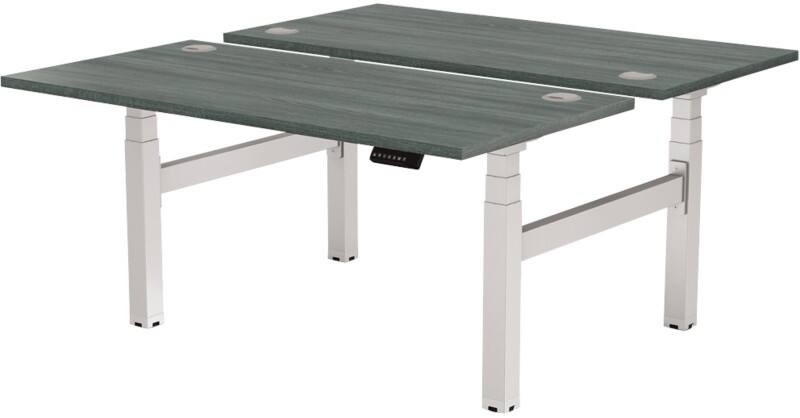 Fellowes Cambio Elektrisch Höhenverstellbar Sitz-Stehschreibtisch Rechteckig Eiche T-Fuß 1.699 (B) x 1.470 (T) x 1.305 (H) mm MDF (Mitteldichte Faserplatte), PVC (Polyvinylchlorid), Stahl