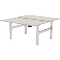 Fellowes Cambio Elektrisch Höhenverstellbar Sitz-Stehschreibtisch Rechteckig Grau T-Fuß 1.699 (B) x 1.470 (T) x 1.305 (H) mm MDF (Mitteldichte Faserplatte), PVC (Polyvinylchlorid), Stahl