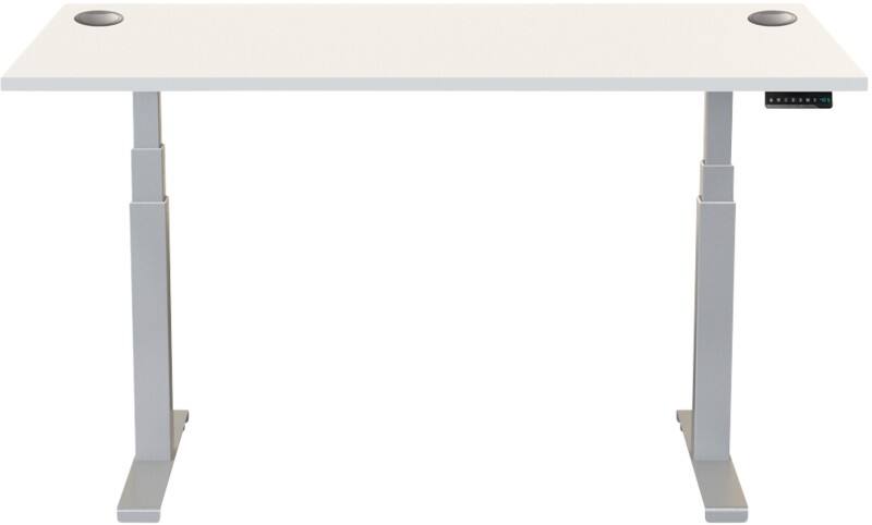 Fellowes Cambio Elektrisch Höhenverstellbar Höhenverstellbarer Schreibtisch Rechteckig Weiß T-Fuß 1.699 (B) x 649 (T) x 1.305 (H) mm MDF (Mitteldichte Faserplatte), PVC (Polyvinylchlorid), Stahl