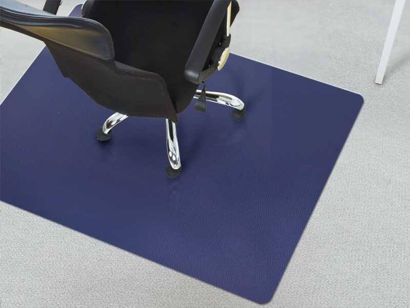 FLOORDIREKT PRO Bürostuhlunterlage PP (Polypropylen) Teppich Dunkelblau 114 x 150 cm