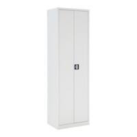 Bisley Flügeltürenschrank ECO, mit 4 Fachböden für 5 Ordnerhöhen, Farbe lichtgrau; H 1950 x B 600 x T 420