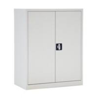Bisley Flügeltürenschrank ECO, mit 2 Fachböden für 2,5 Ordnerhöhen, Farbe lichtgrau; H 1000 x B 800 x T 420