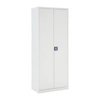 Bisley Flügeltürenschrank ECO, mit 4 Fachböden für 5 Ordnerhöhen, Farbe lichtgrau; H 1950 x B 800 x T 420