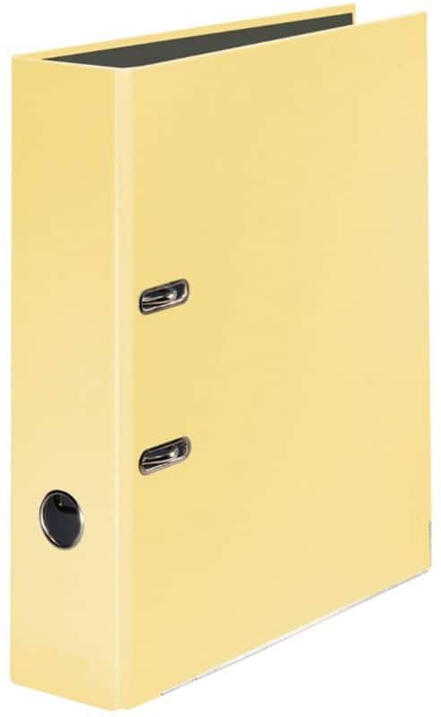 Falken Pastel Color Breit Ordner DIN A4 80 mm Vanille 2 Ringe Pappkarton Glänzend