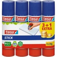 tesa Klebestift Stick 20 g Weiß 57088-00200-00 4 Stück à 20 g