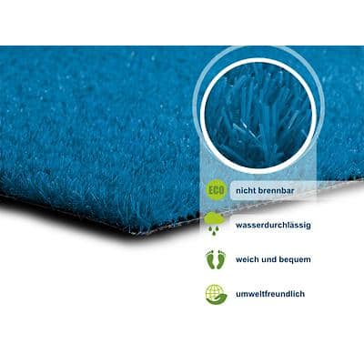 Rasenteppich Casa Pura Premium Color Blau Polyethylen 2000 x 15000 mm