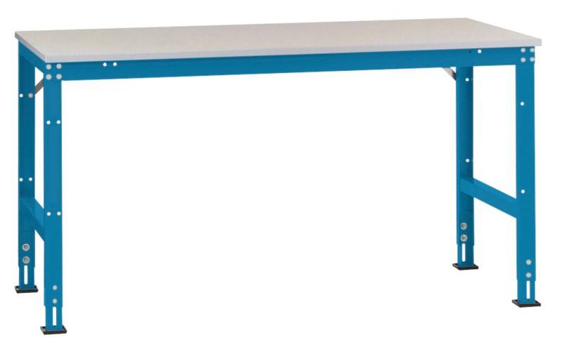 Manuflex Arbeitstisch Stationär Universal PVC, Stahl Brillantblau 1.000 x 600 mm