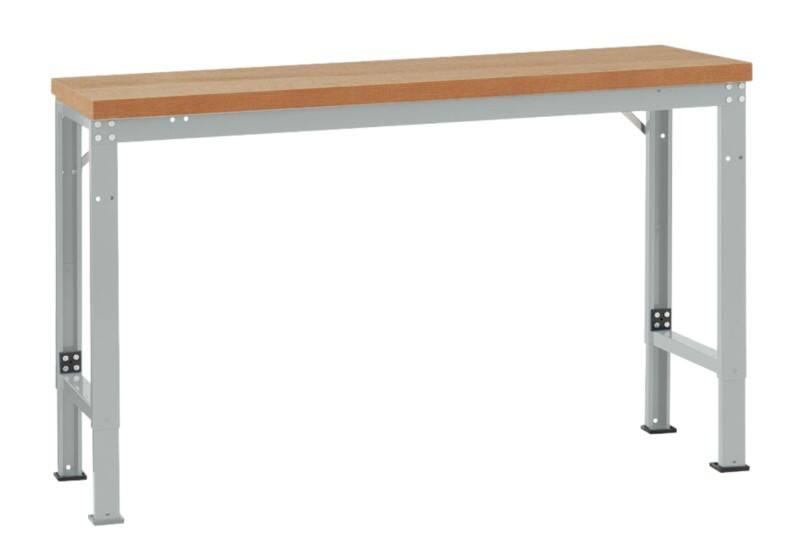 Manuflex Werkbank Profi Special Buchenholz, Stahl Lichtgrau 1.250 x 700 mm
