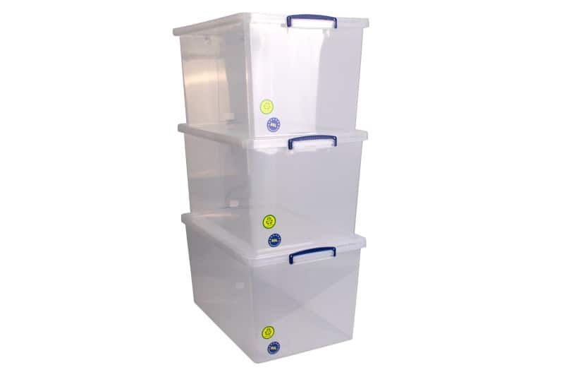 Really Useful Box Kunststoff Archivbox 83 L Transparent 44 x 68,5 x 36,8 cm 3 Stück