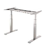 Rechteckiger Sitz-Stehschreibtisch Beine Mattsilber Stahl T-Fuß-Beine Mattsilber CAMBIO 62 x 100 x 65 mm